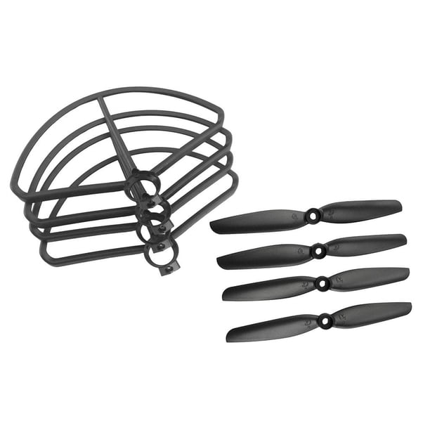 4 Hélices y 4 Accesorios de Protección para B5W F20 Bugs 5W RC Perfecl Negro