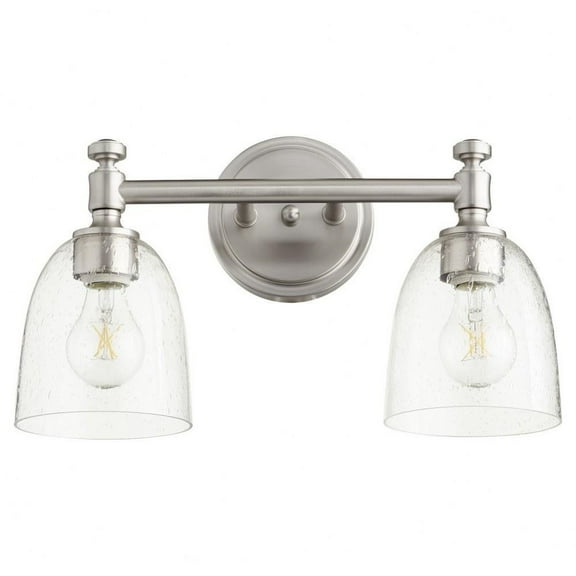 Palmerston Broadway 2 Light Bathroom Light in Bailey Street Home Home Collection Style 16.63 inches Wide By 8.75 inches High-Satin Nickel Finish-Clear