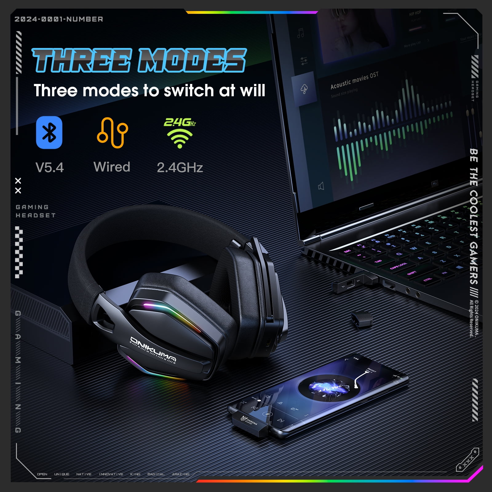Wireless Gaming Headset for PS5/PS4/PC/Mac/Switch,over Ear 2.4GHz Bluetooth Gaming Headphones with Noise Canceling Mic,3.5mm Wired Mode for Xbox Controller