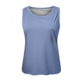 thumbnail image 3 of Women's Summer Sleeveless Round Neck Solid Color Vest Top Comfortable Casual Stretch Fit Lightweight Breathable Fashion T-Shirt, 3 of 3