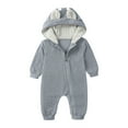 thumbnail image 4 of Zhuashum Onesie 9-12 Months Long Sleeve Deer Jumpsuit Knitted Fall Warm Overall Hooded Romper Adorable Daily Wear Grey, 4 of 9