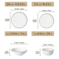 thumbnail image 3 of MALACASA Ceramic Dinnerware Set 16-Piece, Service for 4, Plates Bowls Set with Black Rim Microwave Dishwasher Safe, White, Series MINA, 3 of 8