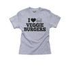 I Love Veggie Burgers Simple Classy Girl's Cotton Youth Grey T-Shirt