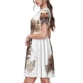 thumbnail image 2 of Easygdp C para Vestido Transpirable de Mujer, Vestido Suelto de Manga Corta con Pliegues y Bolsillos para el Verano, 2 of 6