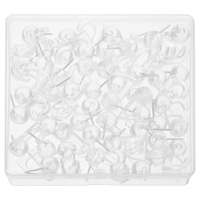SUTENGDA 50 Pcs Crochets à Pousser Têtes en Plastique Crochets à Pouce Planche en Liège pour Suspendre