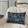 thumbnail image 5 of Salouo Navy Blue Geometric Print Print Pillow Case Cover,Wrinkle-Free Bed Pillow Cover Pack of 1 Home Decor Fade-Resistant and Stain-Resistant ,Pillows Not Included -16"x24", 5 of 8