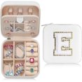 thumbnail image 1 of LAICAIW Small Jewelry Box for Girls, Travel Initial Jewelry Box for Girls | Small Jewelry Organizer Box | Travel Jewelry Case Jewelry Box Organizer | Mini Travel Jewelry Box-Initial E-White, 1 of 7