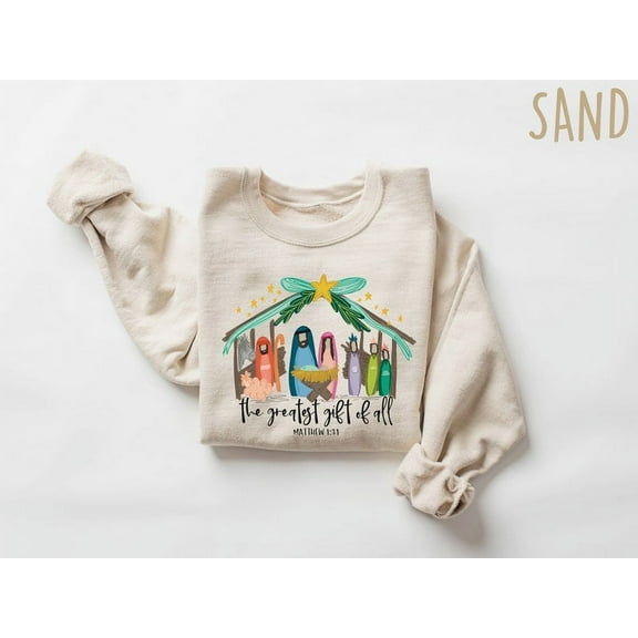 Christian Christmas Sweatshirt, Nativity Scene Sweater, Christmas Nativity Shirt, True Story Nativity, Religious Christmas Gifts, Jesus Tee