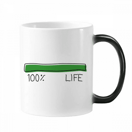 

Life Energy Progress Bar One Hundred Percent Longevity Elderly Mug Changing Color Cup Morphing Heat Sensitive 12oz