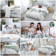 thumbnail image 6 of Green Blue Eucalyptus Leaves Duvet Cover Set, Summer Botanical Weeping Soft Duvet Cover Twin Size Bedding Set 4 Pieces, 1 Quiltcover and 2 Pillowcases with Zipper, 1 Bed Sheet for All Seasons, 6 of 9