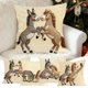 thumbnail image 1 of mfyjkho Funda de almohada de lino con estampado del Año del Caballo, cuadrada, decorativa, para sofá, 45,7 x 45,7 cm, 1 unidad, 1 of 8