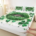 thumbnail image 3 of Feelyou Kid Gnome Shamrock Bed Sheets, Lips Love Heart King Sheets, 4 Pieces, 3 of 7