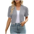 thumbnail image 2 of Neewe Women's Bolero Shrug Short Sleeve Cropped Cardigan Knit Sweaters Open Front Casual Elegant Jacket for Dresses, 2 of 7
