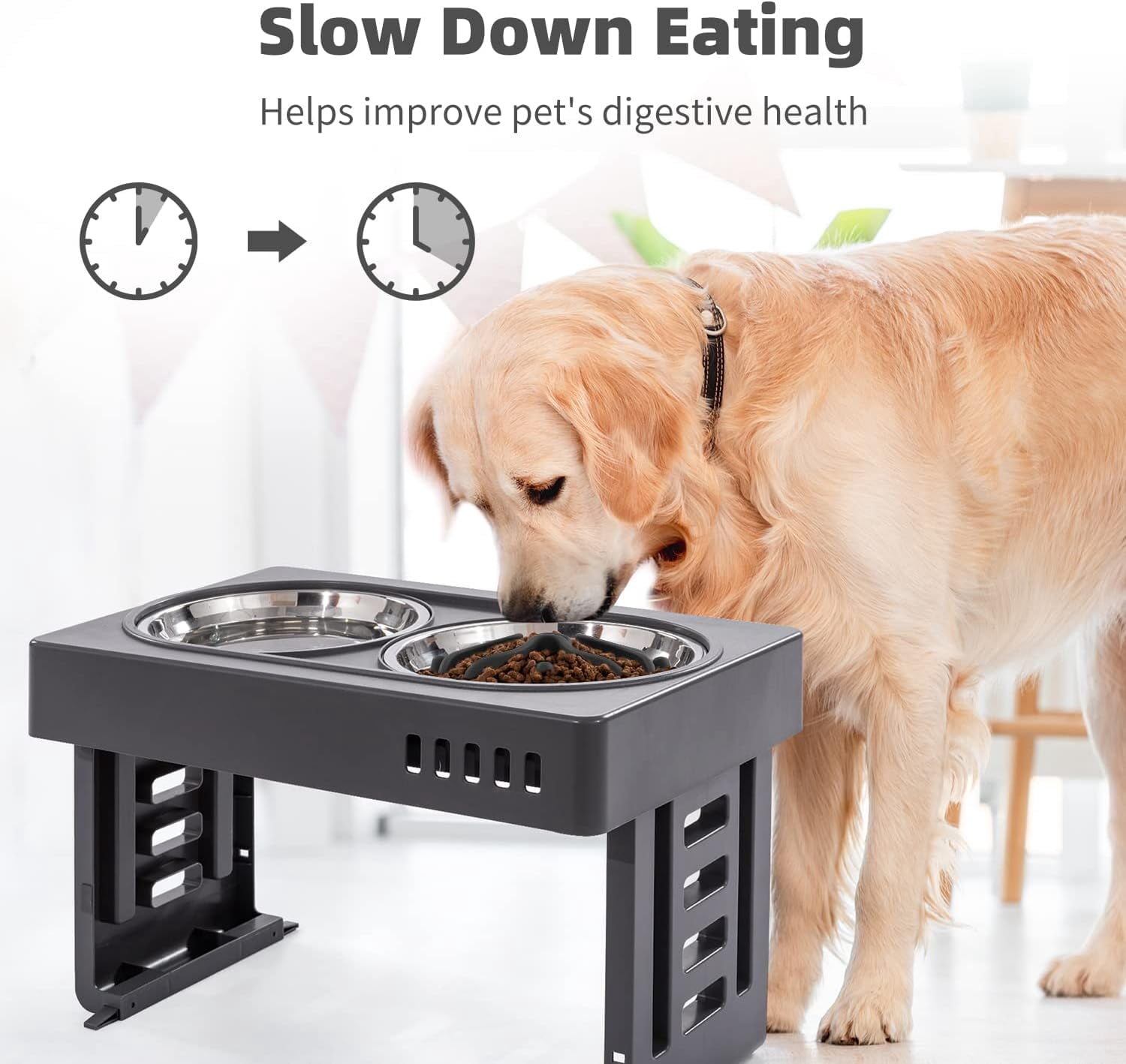 Slow Feeder Dog Bowls Insert, Puzzle Slow Feeder Insert with 51 Octopus Suction Cups for Medium Large Size Dog Food Bowl Over 6.5" Wide (Black)