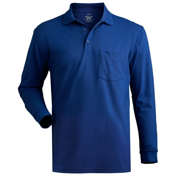 Edwards Garments 1525 Men's Soft Touch Blended Pique Long Sleeve Polo Shirt