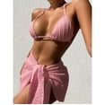 thumbnail image 4 of Top-kevin Women's Bikini Sets Ribbed Two Piece Swimsuit Cheeky High Cut Side Tie Thong Bathing Suit, 4 of 14