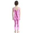 thumbnail image 4 of inhzoy Kids Girls One Piece Ballet Dance Full Body Shiny Metallic Dancewear Pink 10-12, 4 of 7