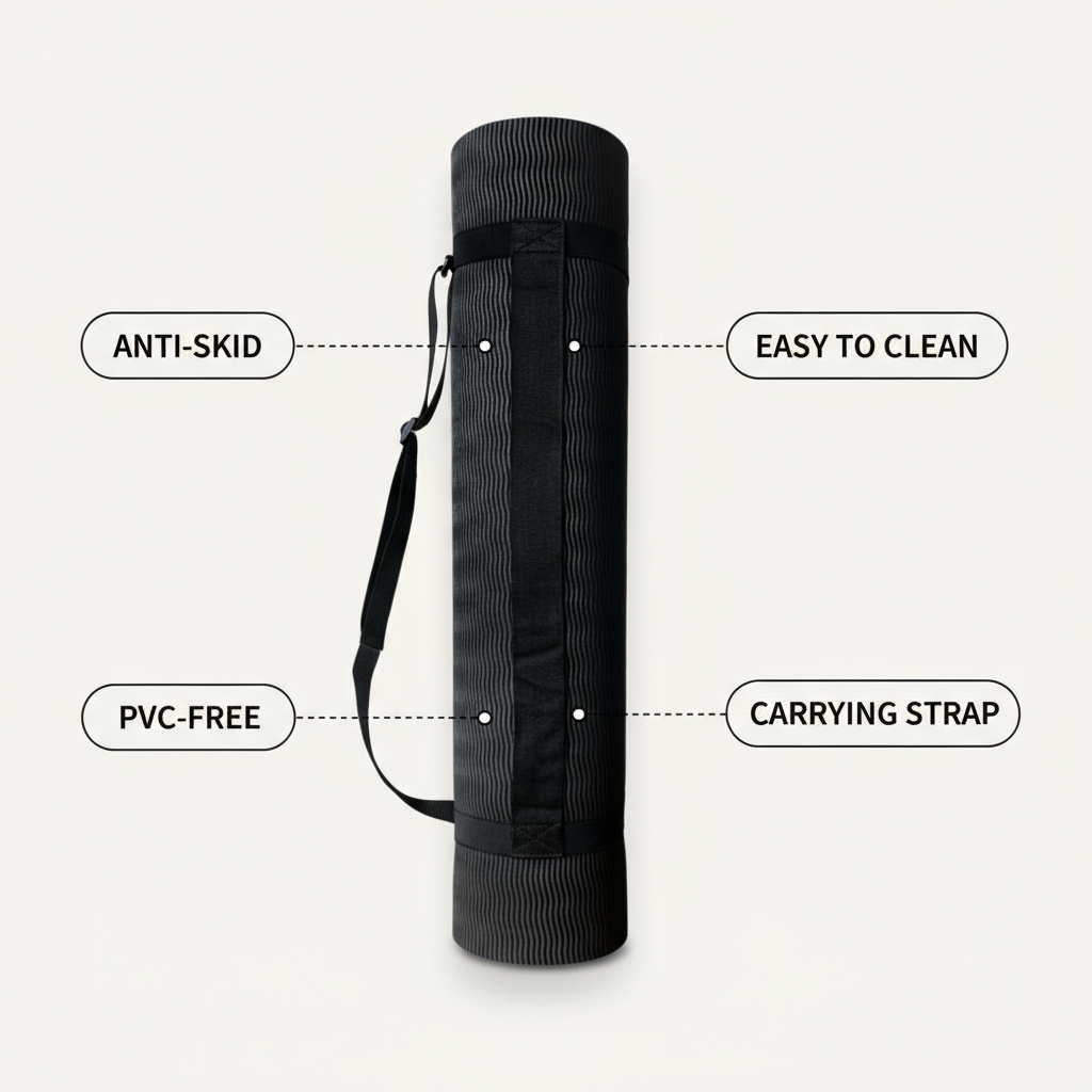 Athletic Works Yoga Mat, 68" x 24", 5mm TPE photo 2