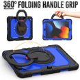 thumbnail image 2 of TECH CIRCLE Rugged Case for Apple (10.2-Inch) iPad Tablet (iPad 9th/8th/7th Gen) - Drop Proof Protective Kickstand Case Portable Handle Sturdy Cover with [Screen Protector], Black+Blue, 2 of 8