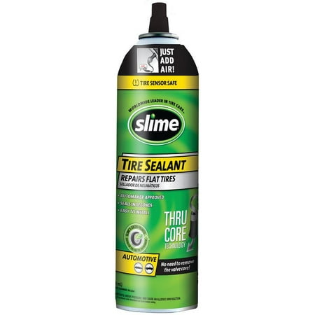 SLIME Thru-Core Emergency Tire Sealant - 16 oz - (Best Place To Fix A Flat Tire)