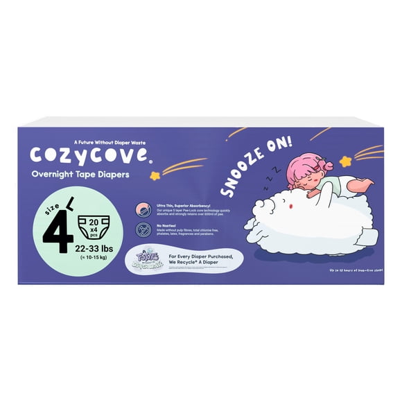 Pañales Cozycove talla 4 ultra delgados con cinta - 80 unidades