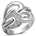 thumbnail image 1 of Women Rhodium Brass Ring with AAA Grade CZ in Clear - Size 9, 1 of 1