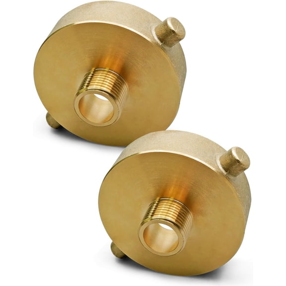 2 PCS 2-1/2" NST NH Female x 3/4" NPT Male Fire Hydrant Adapter, Brass Fire Equipment with Pin Lug for Fire Hydrants Pipes Hoses