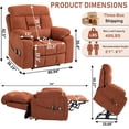thumbnail image 4 of Oversized Power Lift Recliner for Elderly 25.5in Extra Wide Recliner 4-Motor Massage and Heat 400 BLS Oversized Recliner Chair with Hidden Cup Holders and Side Pockets, 4 of 15