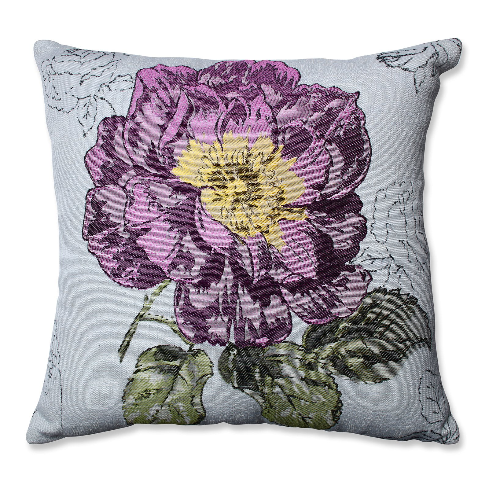 Pillow Perfect Jacquard Flower Throw Pillow - Walmart.com - Walmart.com