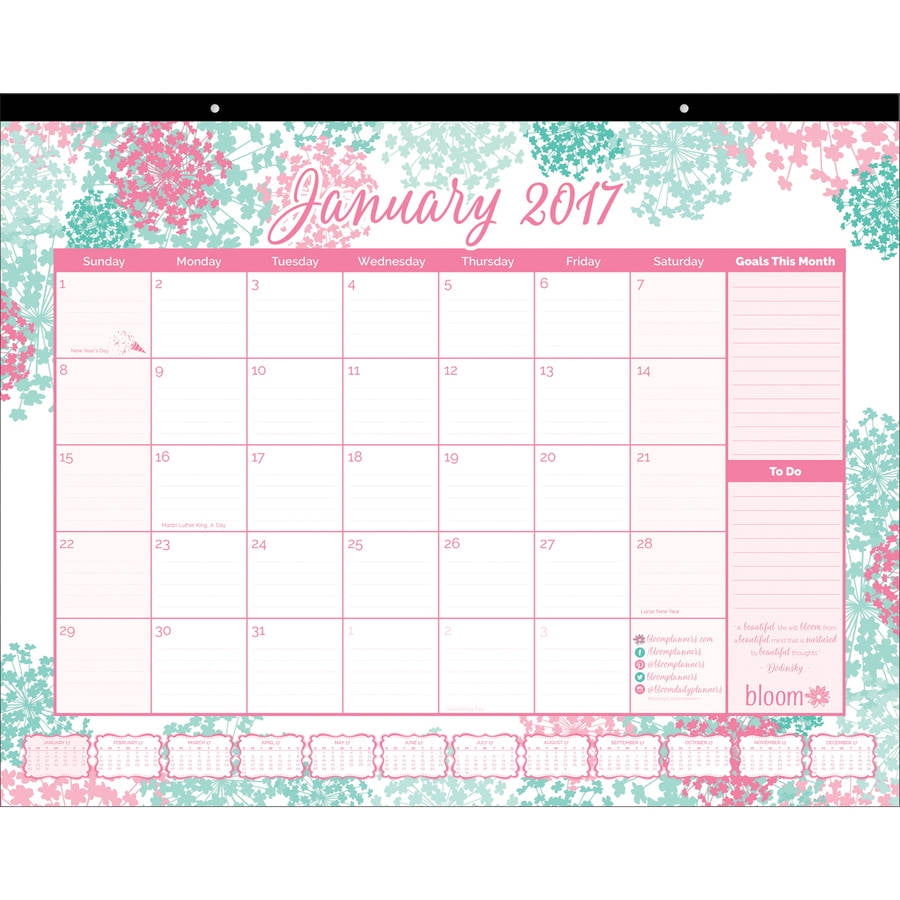 Bloom Daily Planners 2017 Desk Calendar 16" x 21" Bloom