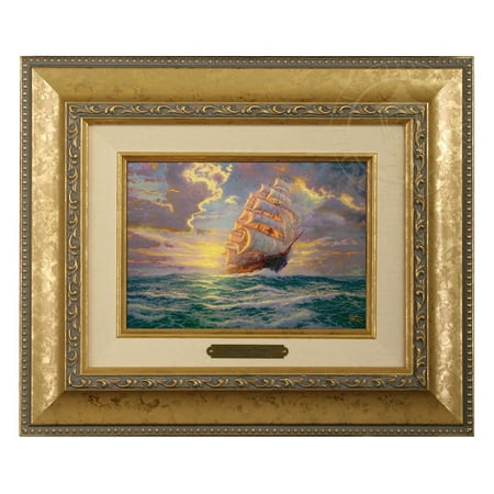 Thomas Kinkade Courageous Voyage Brushwork (Gold Frame)