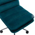 thumbnail image 5 of 360 Swivel Degree Home Office Chair, Modern Velvet Upholstered Armless Desk Chair with 5-stars Metal Base, Adjustable Lift Height and Padded Back & Seat, Leisure Accent Chair for Living Room, Teal, 5 of 7