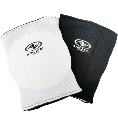Athletic Works Volleyball Cushion Knee Pads, Reversible Black and White, 6.25" x 6"