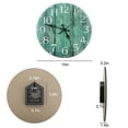 thumbnail image 5 of TSV 10'' Analog Wall Clock, Wooden Silent Non Ticking Vintage Clock for Kitchen Bedrooms Office, Teal, 5 of 5