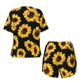 thumbnail image 5 of Naloa Sunflower 6 Women's Short-Sleeved Pajama Set, Loungewear, Summer pajamas, Breathable Cozy - 3X-Large, 5 of 9