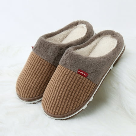 

Cathalem Mens Spa Slippers Men Waterproof Slippers Home Warm Cotton Slippers Winter Home Cotton Slippers Men Moccasins Slippers Coffee 8.5