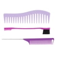 thumbnail image 2 of Juego de peine para peinar, juego de peine con cepillo de color para tinte para el cabello, juego de peine de dientes anchos diseñado para profesionales, 2 of 8