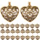 thumbnail image 1 of 50 colgantes de aleación hechos a mano, accesorios para collares y pendientes, colgantes de metal con forma de corazón hueco para hacer pulseras, collares y joyas (dorados)., 1 of 8