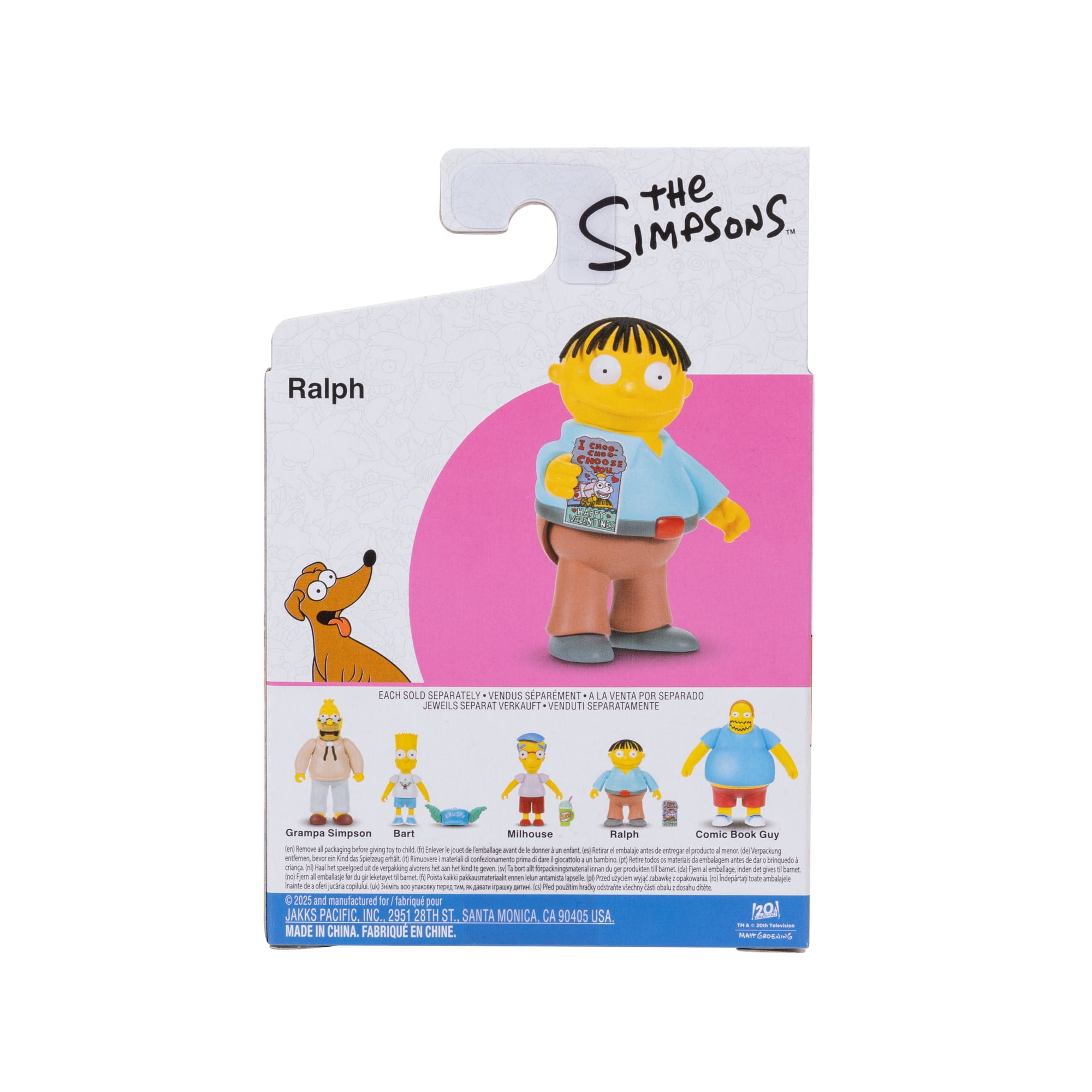 The Simpsons 2.5 inch Tall Scaled Collectible Raplh Wiggum with Valentine Card Action Figure for Child Ages 4+
