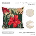 thumbnail image 4 of red flower tropical leaves Linen toss pillowcase decoration pillowcase gifting preferred 18x18 inch cushion cover sofa pillowcase sofa bedroom living room car, 4 of 8