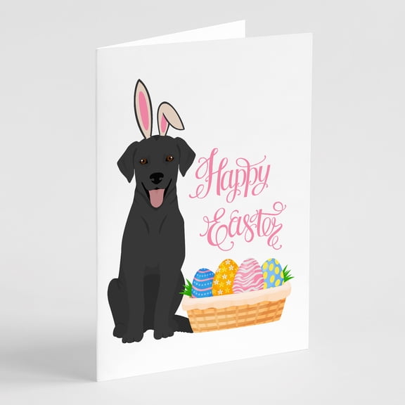 Black Labrador Retriever Easter Greeting Cards and Envelopes Pack of 8 7 in x 5 in