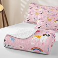 thumbnail image 4 of Erosebridal Cute Pet Dog Quilt King,Rainbow Floral Heart King Coverlet Set For Girls,3-Piece, 4 of 7