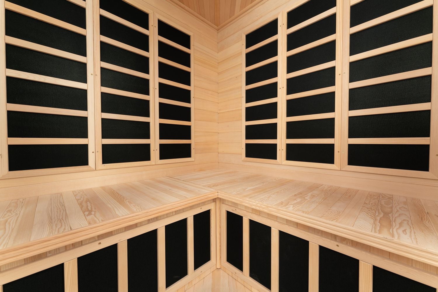 Blisspod 4-5 Person Far Infrared Sauna Premium Hemlock, Low EMF, 12 Heaters, Corner, Spacious.
