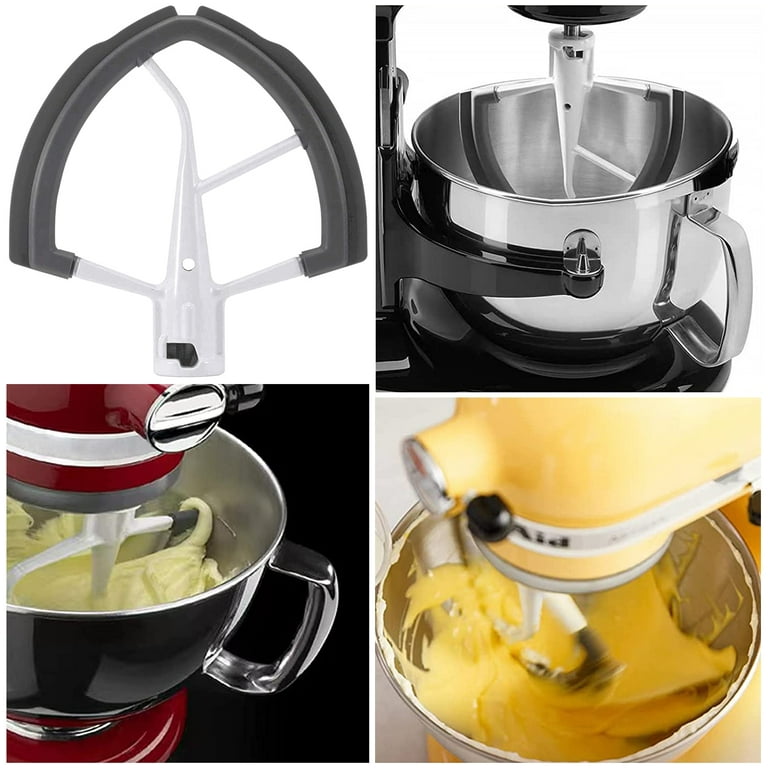 Edge Beater for KitchenAid Tilt-Head Stand Mixer, 4.5-5 Quart Flat Beater  Paddle with Flexible Silicone Edges Bowl Scraper