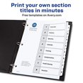Avery 8Tab Dividers for 3ring Binders, Customizable Table of Contents
