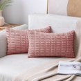 thumbnail image 1 of wonima02 MIULEE Pack of 2 Corduroy Decorative Lumbar Throw Pillow Covers 20x12 Inch Soft Boho Striped Pillow Covers Modern Farmhouse Home Decor for Sofa Living Room Couch Bed Blush Pink, 1 of 1
