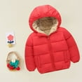 thumbnail image 4 of Generic Toddler Girl Boy Long Sleeved Hooded Down Padded Jackets Puffer Jacket 2 To 7 Years for Holiday Winter Party Christmas（6-7 Years Red）, 4 of 4