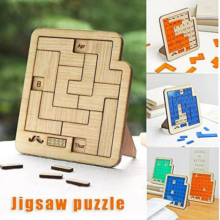 Taqqpue Wooden Daily Calendar Puzzle Toys - A Puzzle A Day,365