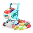 thumbnail image 4 of Kids Grocery Cart Play Set, Fruit Vegetables Kids Shopping Trolley Set Safe Bright Color  For Toddlers For Home, 4 of 8
