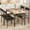 Retro, variant on Acekid 5-Piece Dining Table Set for 4 – Rectangular Wood Kitchen Table & 4 Upholstered Chairs, Apartment & Dinner Style, Retro